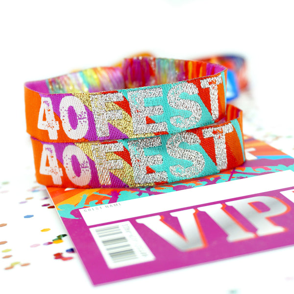 40fest 40th FESTIVAL birthday party wristbands