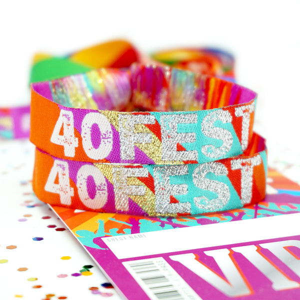 40fest FESTIVAL 40th birthday party wristbands