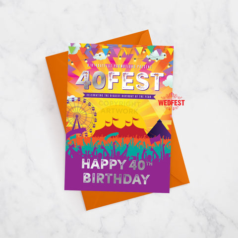 40FEST festival theme 40th birthday card forty fesT