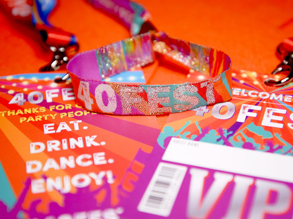 40fest forty festival 40th birthday party wristbands vip lanyards