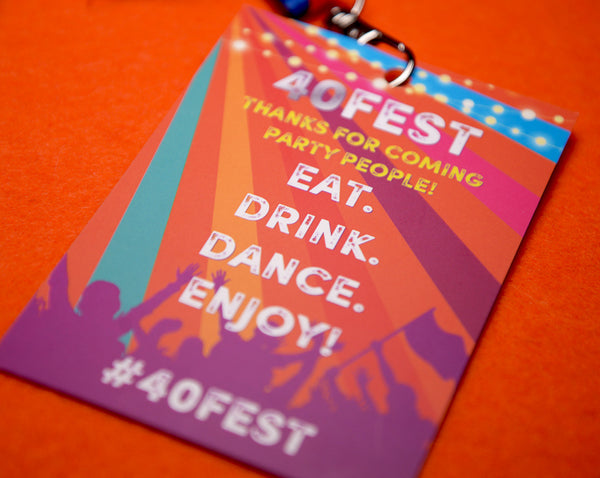 40th birthday party 40 fest favours accessories festival vip pass lanyards