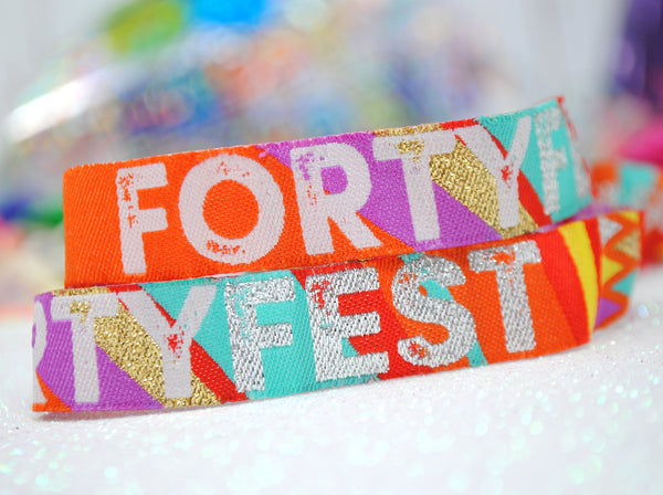 40th birthday party Accessories wristbands favours forty fest