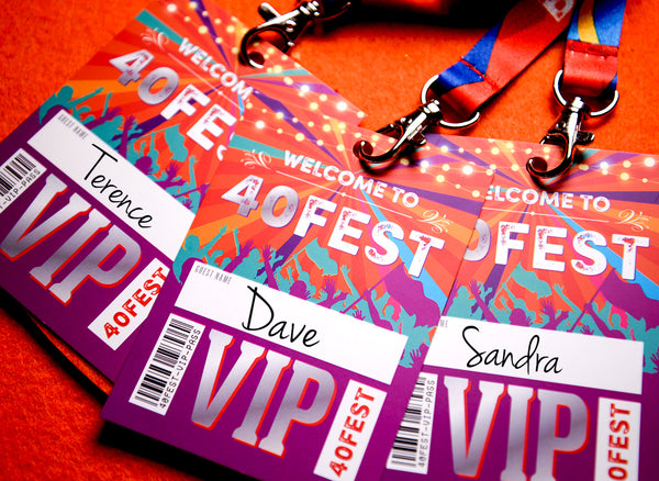 40th birthday party favours accessories festival vip pass lanyards