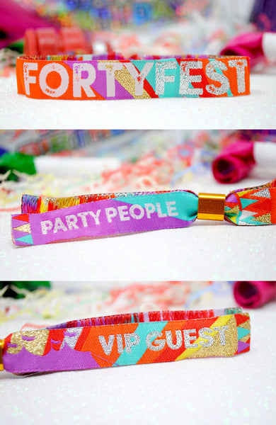 40th birthday party festival wristbands 40fest