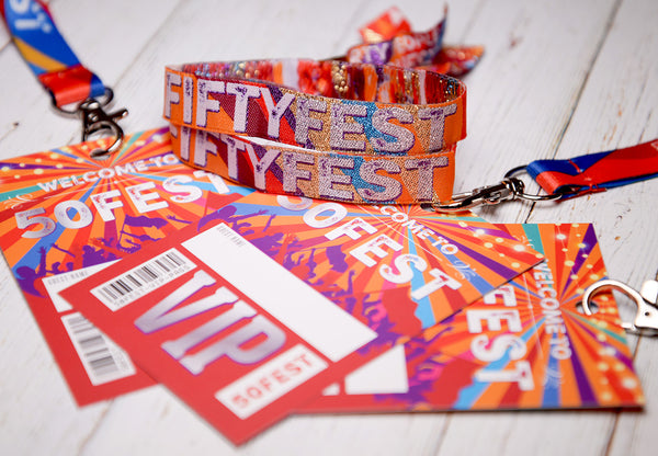 50 fest fifty fest festival party wristbands lanyards