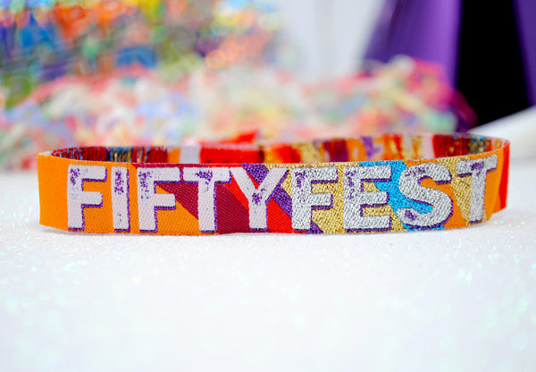 50 fifty fest festival birthday party wristbands