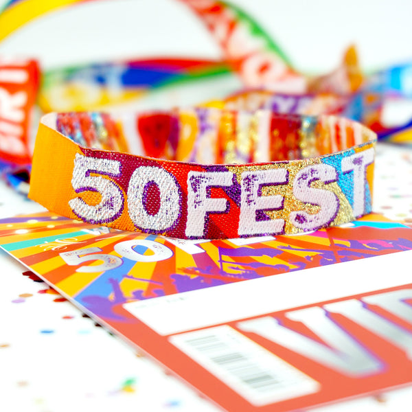 50fest 50th birthday party festival wristbands