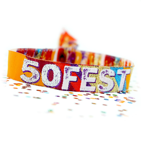 50fest 50th festival birthday party wristbands