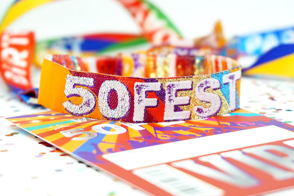 50fest 50th festival birthday wristbands-favours