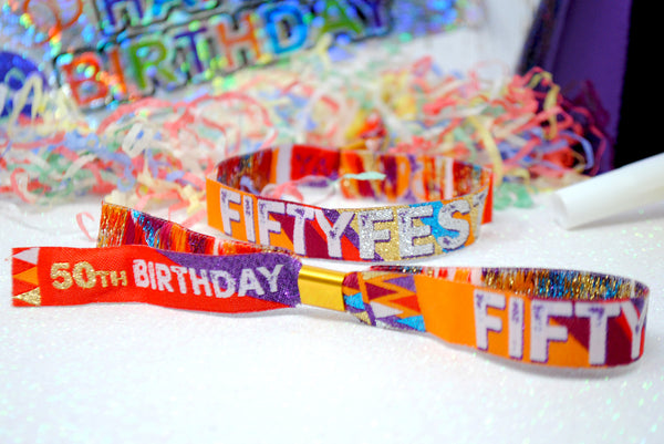 50th birthday accessories wristbands favours