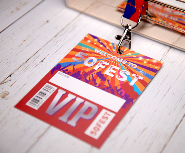 50th birthday party favours accessories festival vip pass lanyards