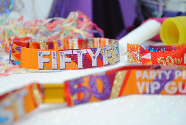 50fest fifty fest 50th festival party birthdayfest wristbands