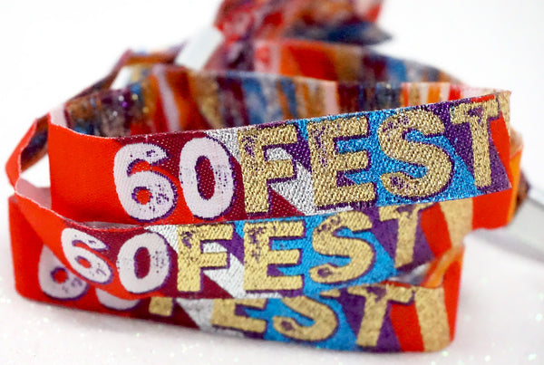 60FEST 60 60th birthday party festival wristbands favours