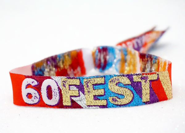 60 FEST 60th birthday party festival wristbands Favours