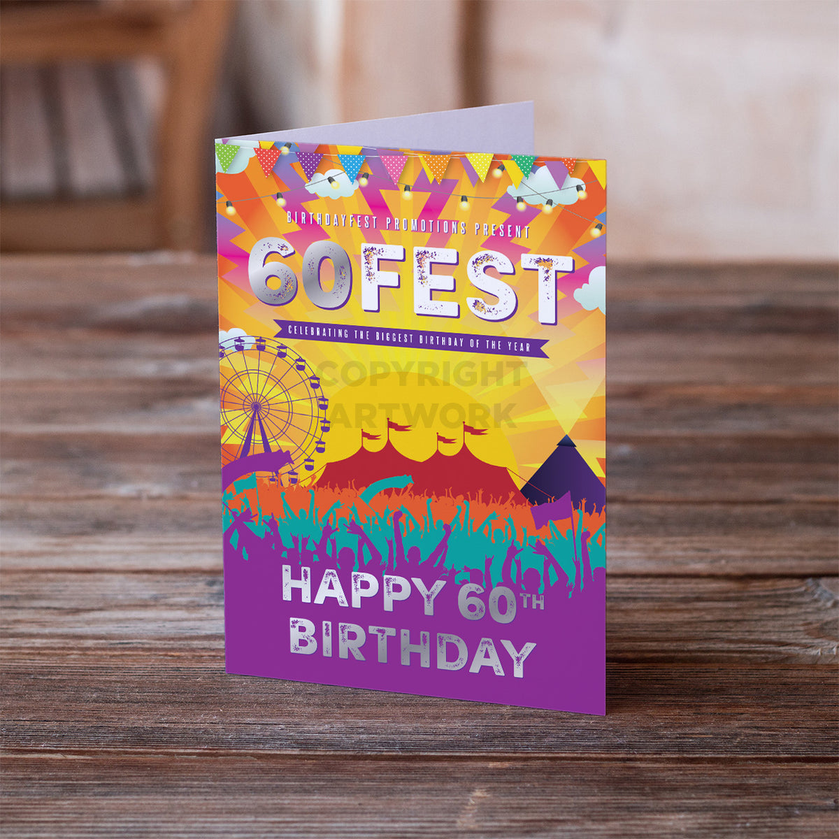 60FEST 60th Birthday Card, Festival Themed 60th Birthday Card | Hen ...