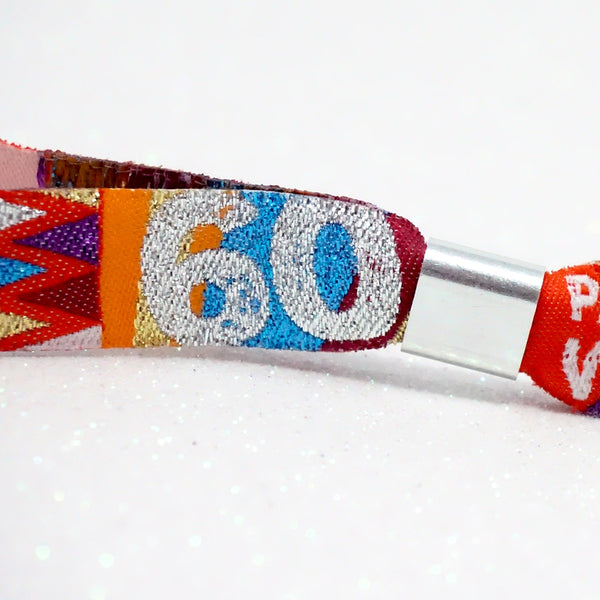 60th birthday party festival wristband favours