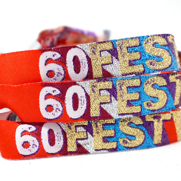 60FEST 60 fest 60th birthday party wristband favours