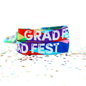 GRADFEST graduation party festival wristbands favours