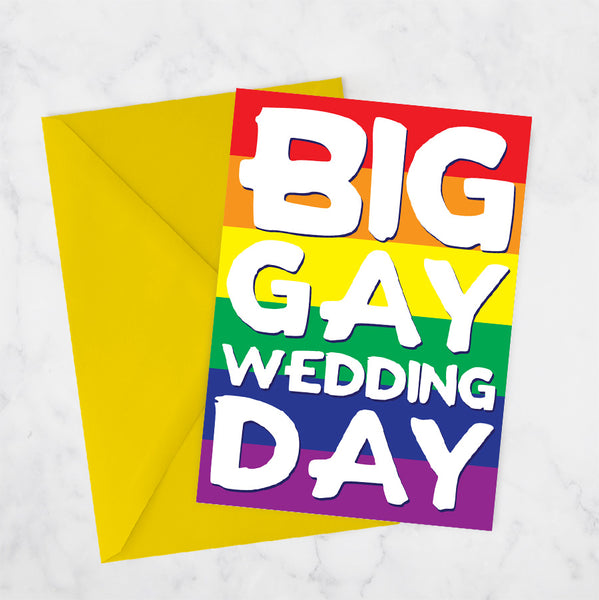 LGBT wedding big gay wedding day card rainbow same sex marriage lesbian gay