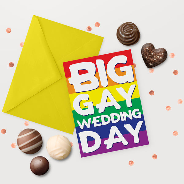 LGBT wedding big gay wedding day weddings card rainbow same sex marriage lesbian gay couple mrs and mrs mr and mr