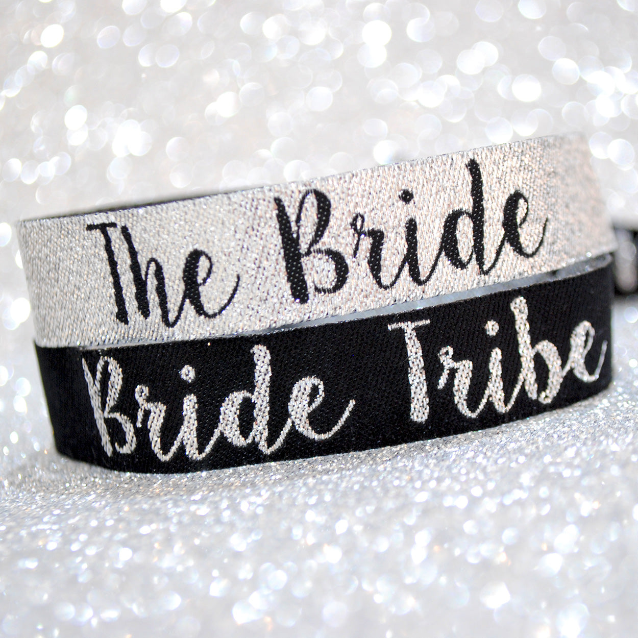 Bride Tribe Silver & Black Hen Party Wristband Favours