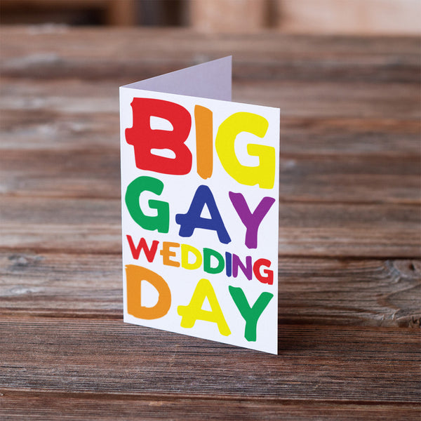 big gay wedding day card LGBT wedding rainbow gay lesbian card