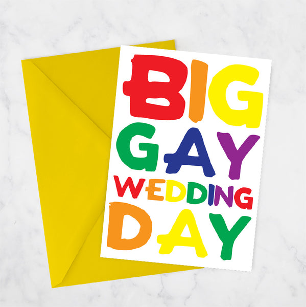 big gay wedding day card LGBT wedding same sex marriage lesbian gay