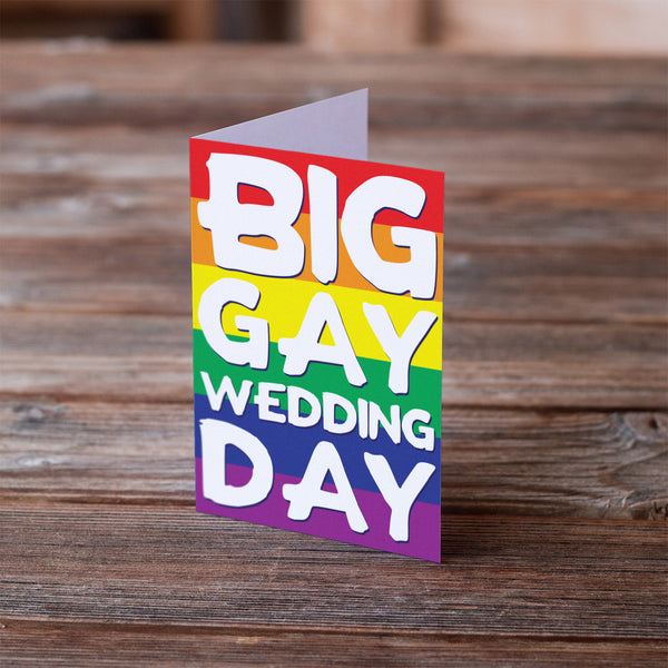big gay wedding day cards LGBT wedding rainbow same sex marriage lesbian gay card