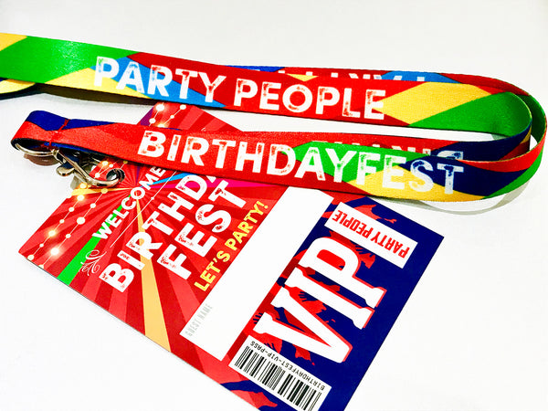 BIRTHDAYFEST ® Festival Birthday Party VIP Lanyards