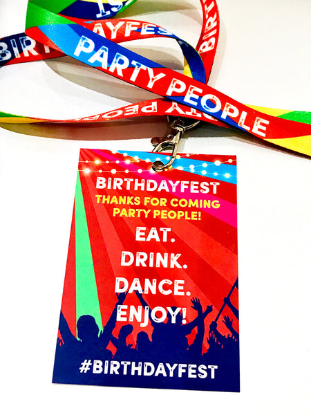 BIRTHDAYFEST ® Festival Birthday Party VIP Lanyards