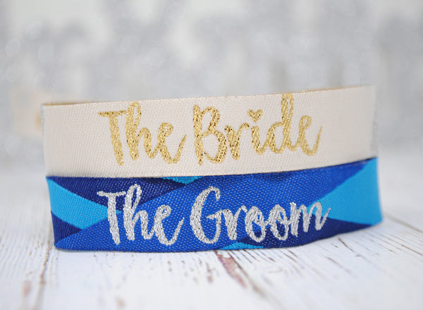 The Bride & The Groom Wedding Wristbands