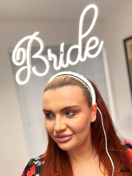 bride neon sign hen party weddings head band head piece