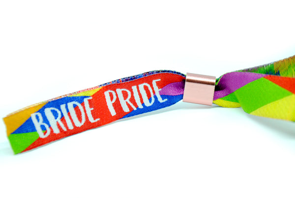 LESBIHEN ® Bride Pride Gay / Lesbian Hen Party Rainbow Wristbands