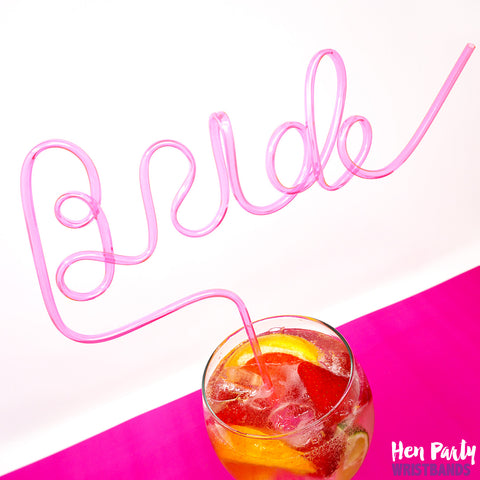 bride straw pink hen party straws