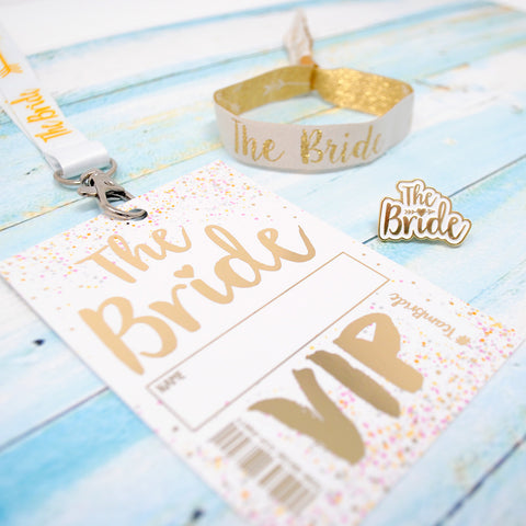 bride to be hen do party accessories wristband lanyard badge