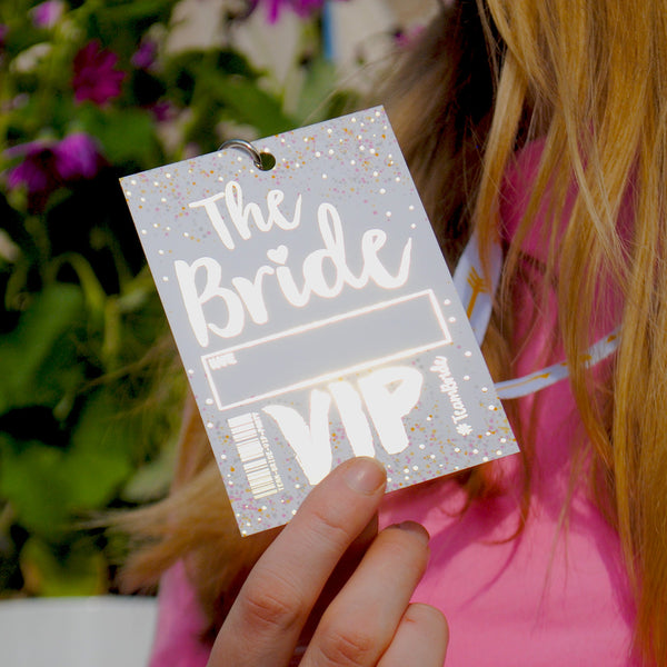 the bride to be hen party vip pass lanyard