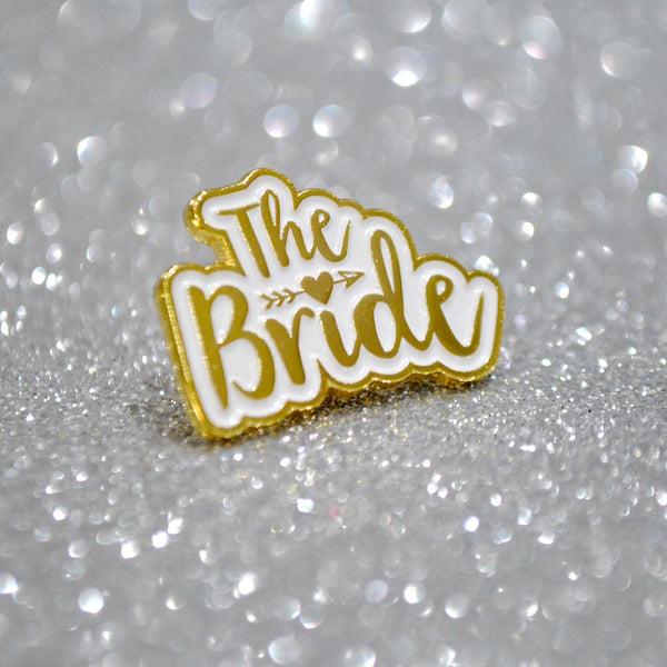 The Bride & The Groom Wedding Enamel Pin Badge Gift Set