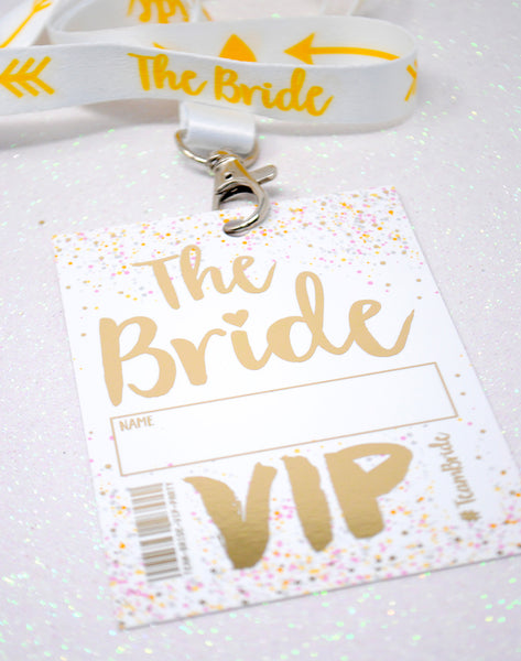 bride to be hen party vip pass lanyard