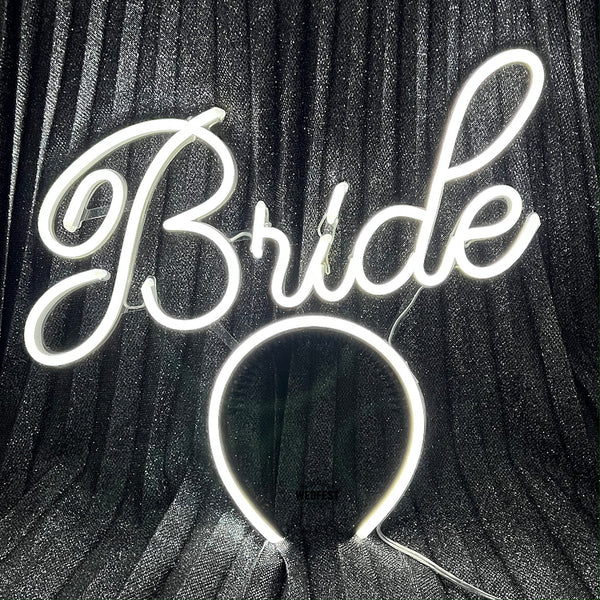 bride to be neon sign head piece head band