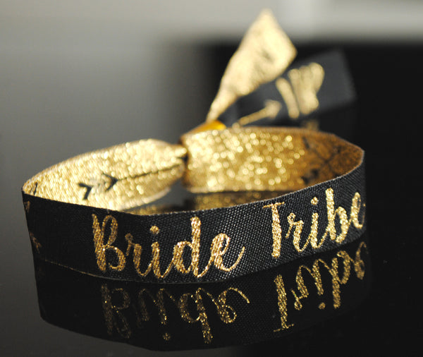 Bride Tribe Silver & Black Hen Party Wristband Favours