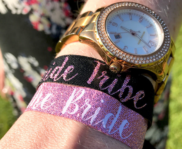 Bride Tribe 'Rose Gold & Black' Hen Party Wristbands