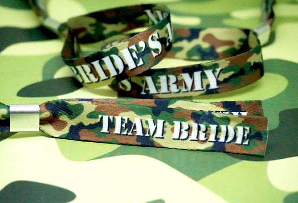 brides army camouflage team bride military hen part wristbands bracelets favours