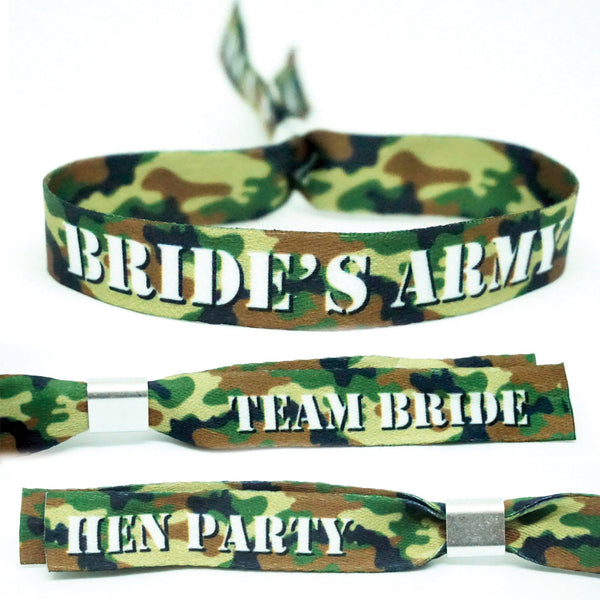 Camouflage army hen party wristbands accessories favours bracelets