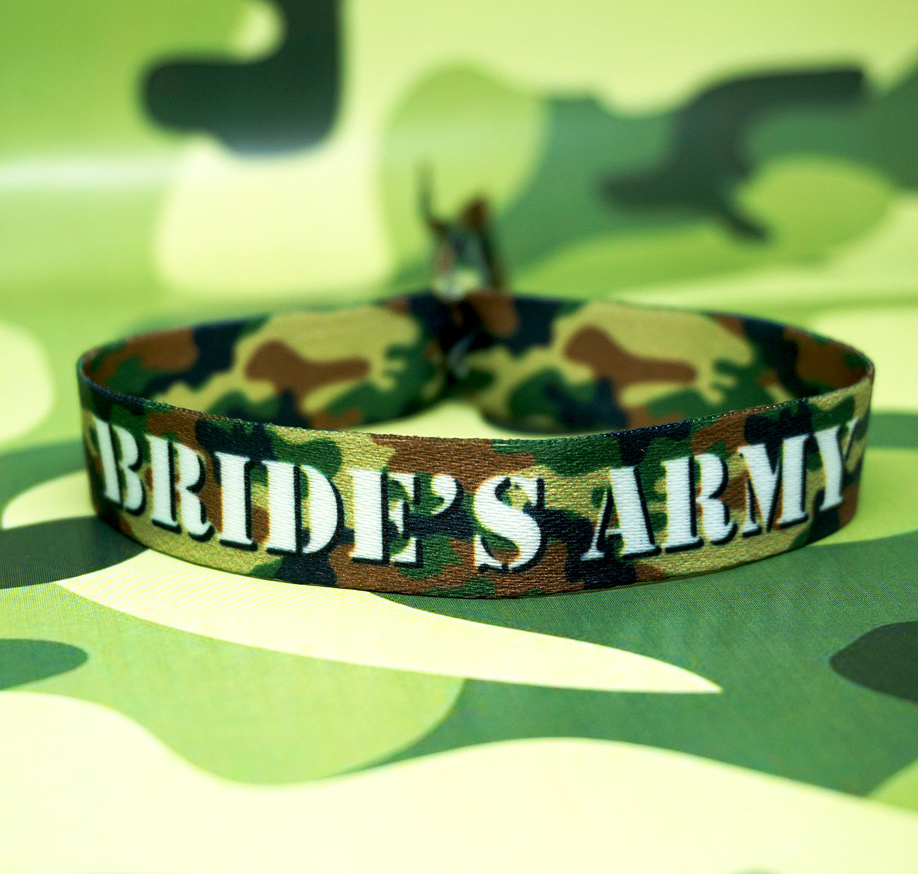army theme camouflage hens party night wristbands-favours