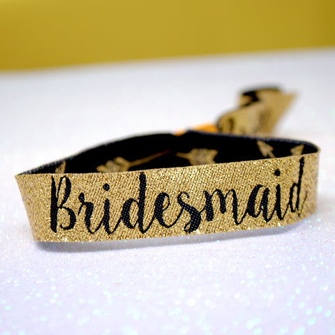 Bridesmaid (Gold) Bride Tribe / Team Bride Hen Party Wristbands