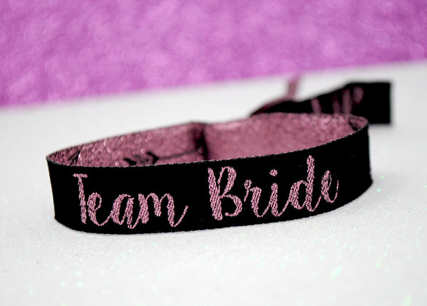 TEAM BRIDE 'Rose Gold & Black' Hen Party Wristbands