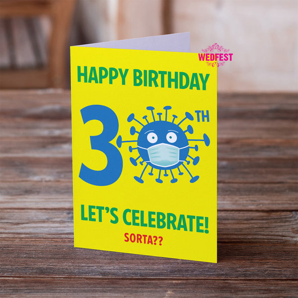 corona virus covid 19 30th birthday card male