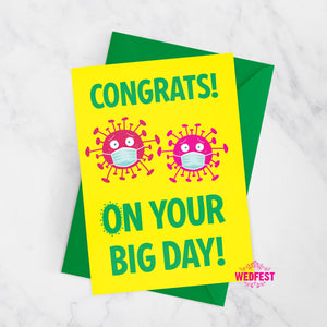 coronavirus covid 19 same sex gay lesbian wedding day card lgbt.