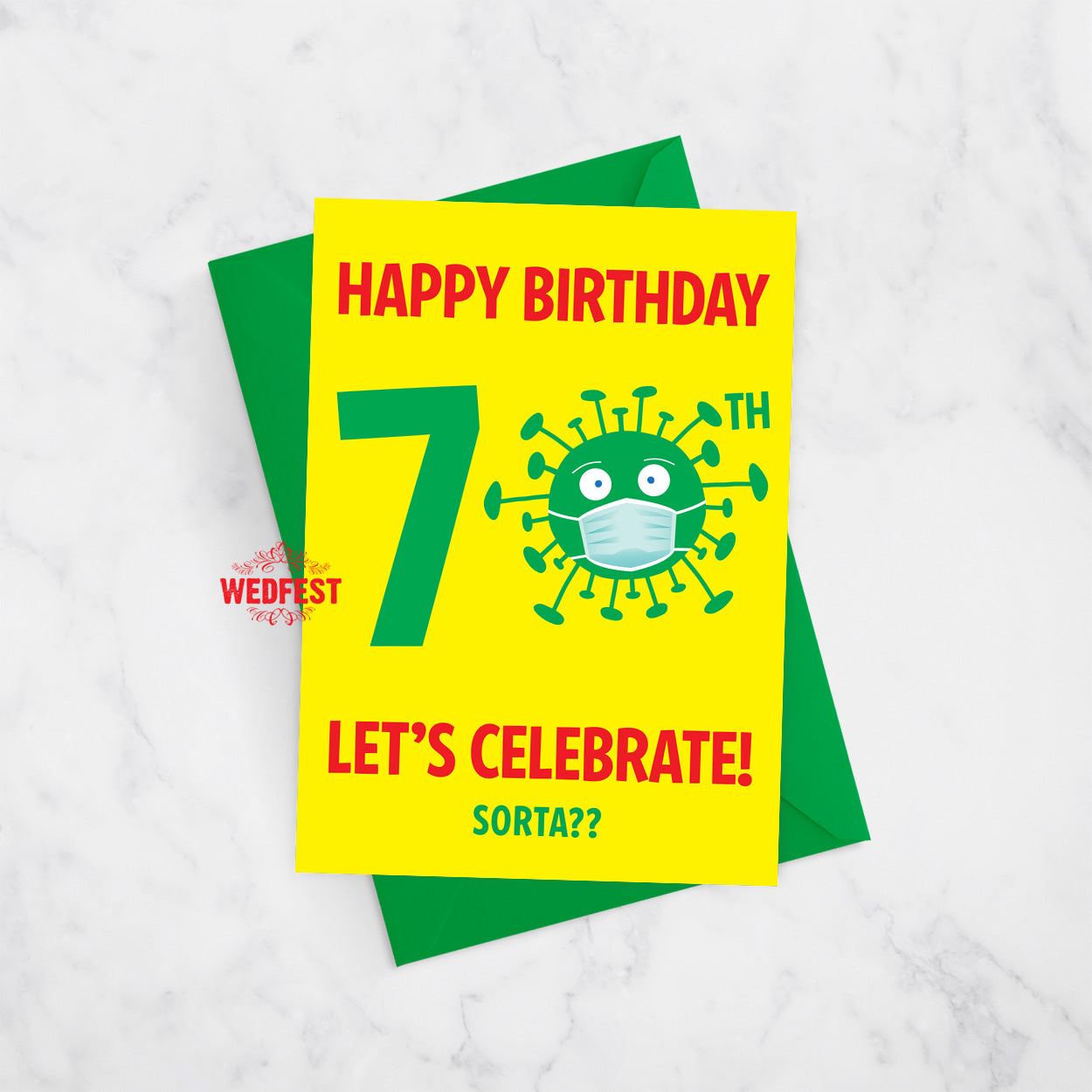 coronavirus covid 70th birthday card