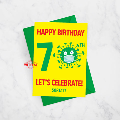 coronavirus covid 70th birthday card